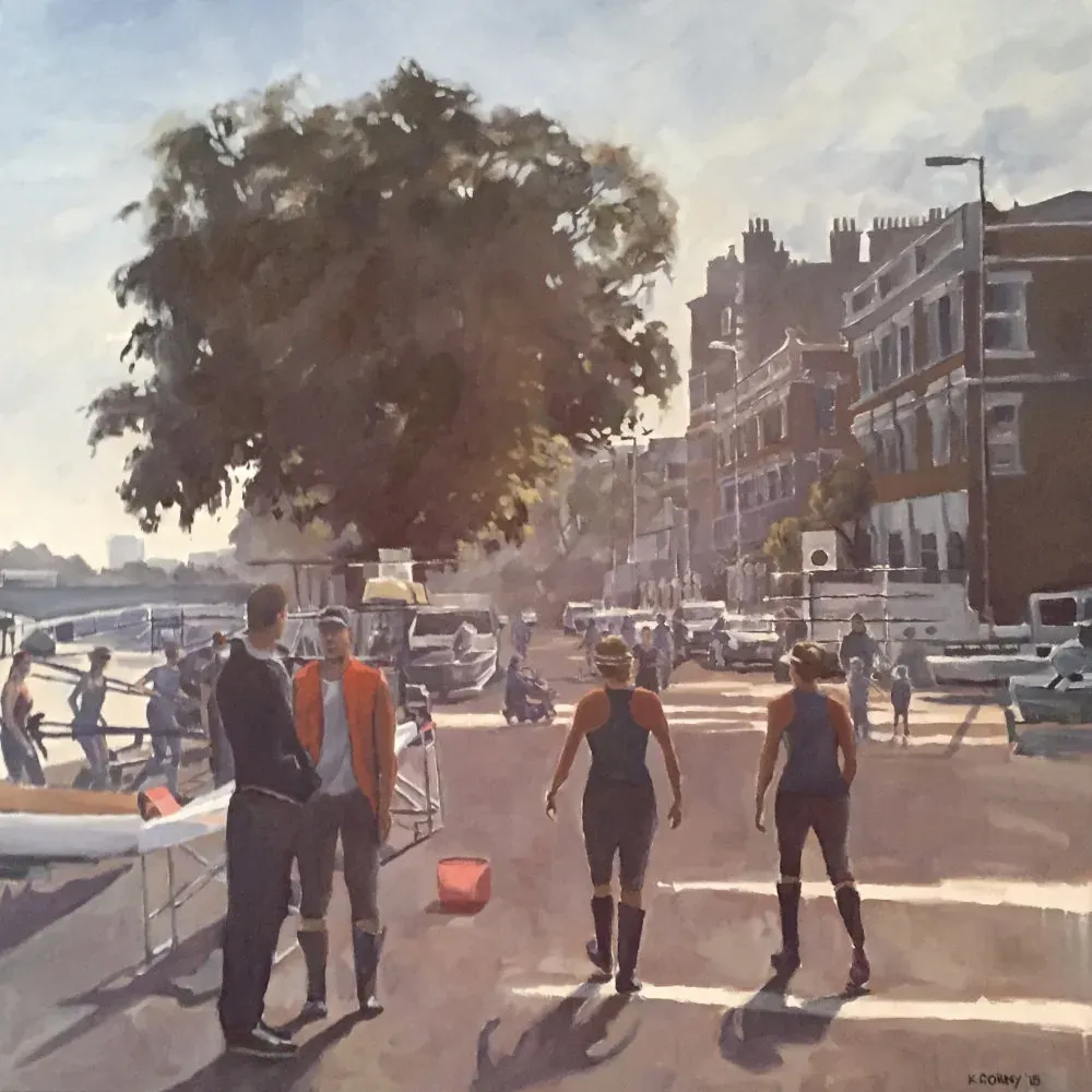 A bright September morning on London's Putney Embankment.